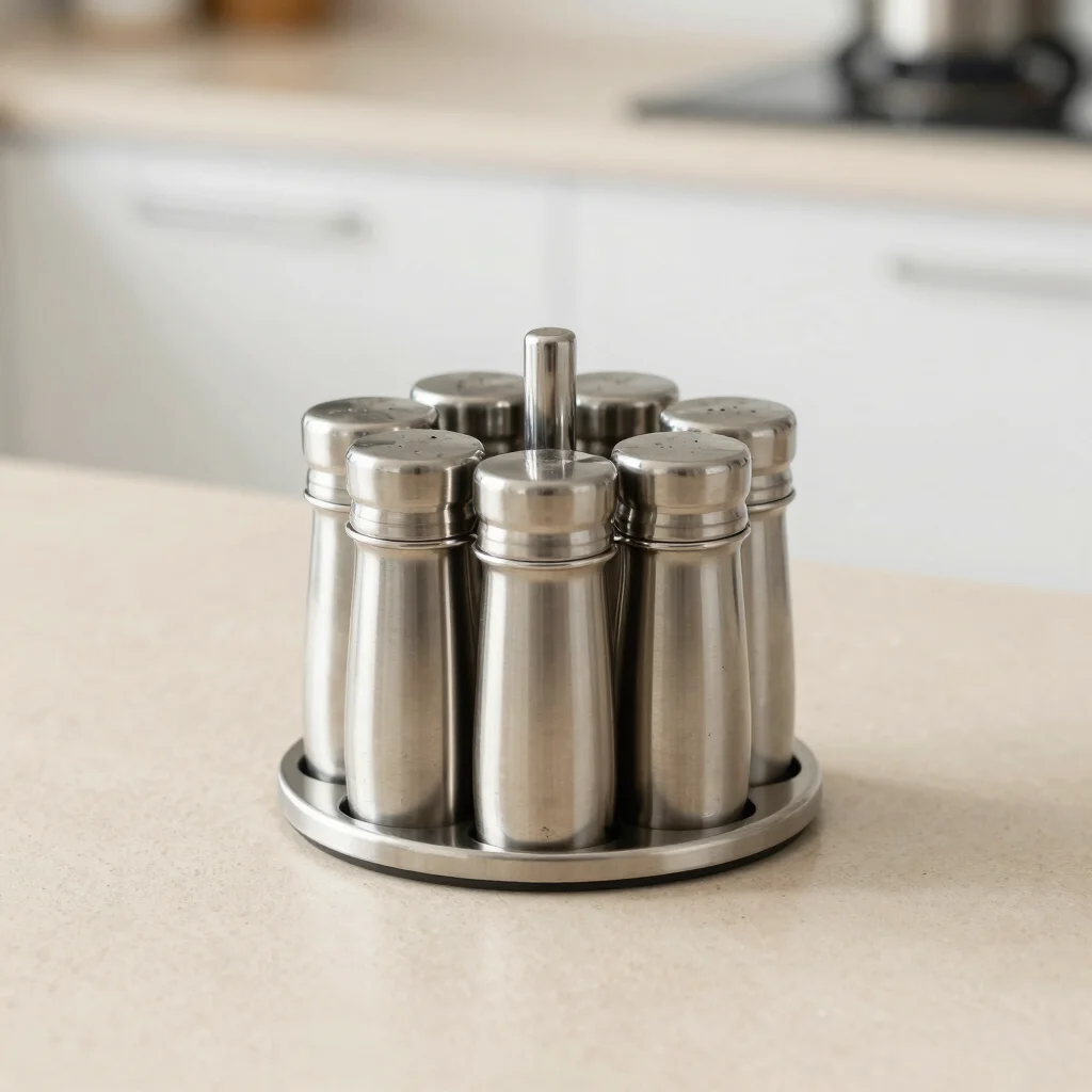 product_0 Rotary Stainless Steel Spice Rack